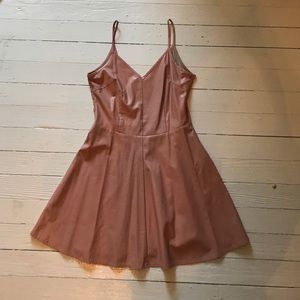 Pink Leather Skater Dress